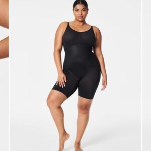Spanx Mid Thigh Black Bodysuit Size 3X